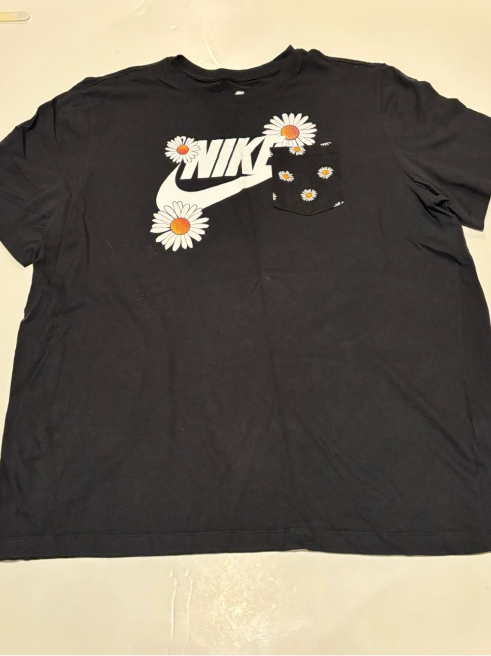 Nike Black Tee with White Logo Print